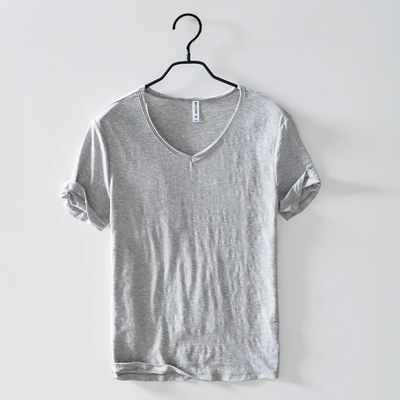 Lightweight Cotton V-Neck T-Shirt