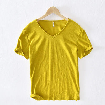 Lightweight Cotton V-Neck T-Shirt