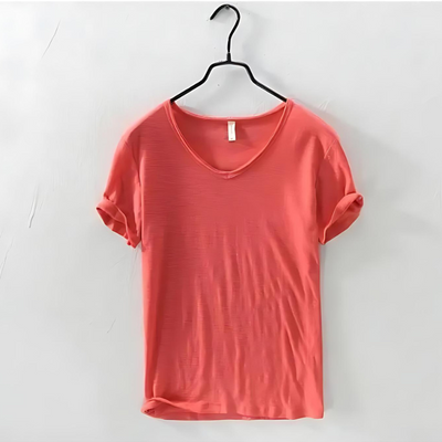Lightweight Cotton V-Neck T-Shirt