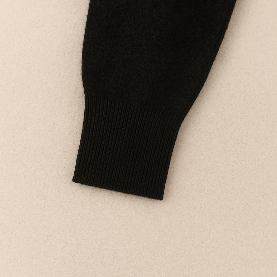 Elegant Long Sleeve Cashmere Polo