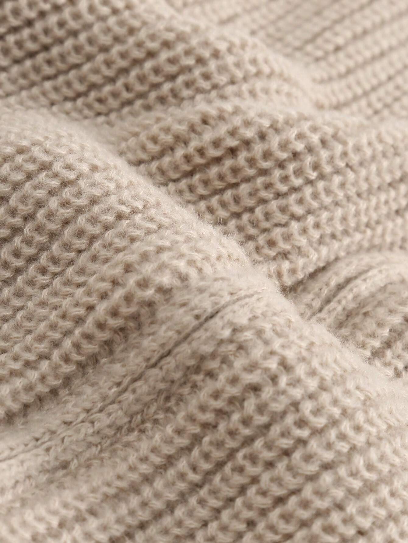 Marco - Beige Knit Zip Sweater
