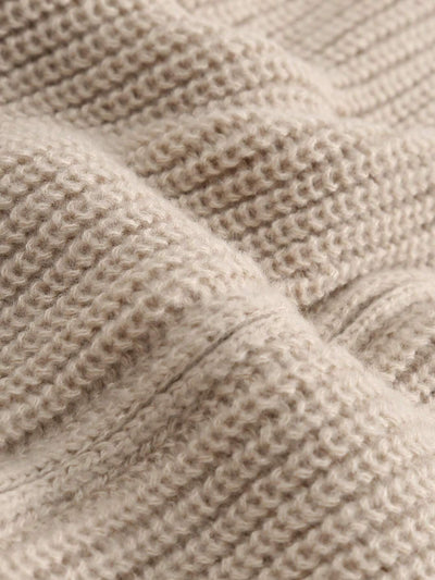 Marco - Beige Knit Zip Sweater