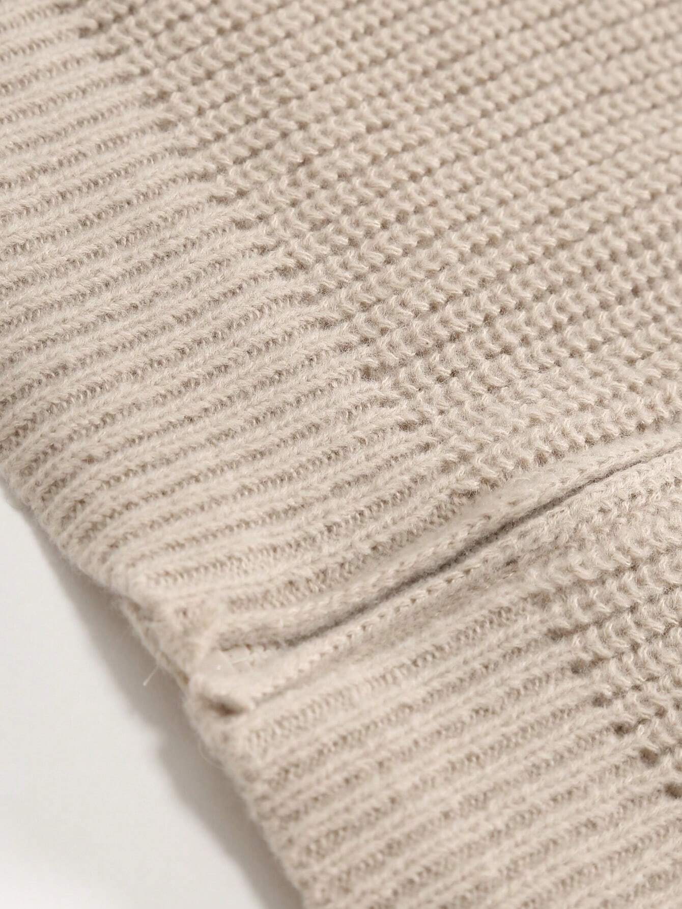 Marco - Beige Knit Zip Sweater