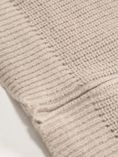 Marco - Beige Knit Zip Sweater