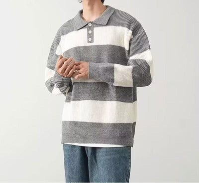 Men's Retro Polo Sweater-1