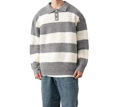Men's Retro Polo Sweater-2