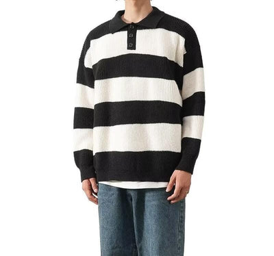 Men's Retro Polo Sweater-5