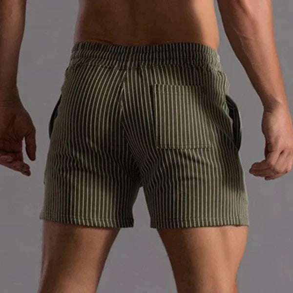 Men's Striped Cotton Swim Shorts