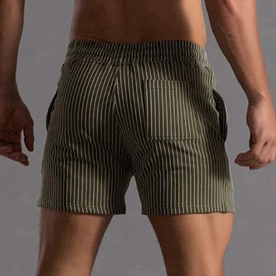 Men's Striped Cotton Swim Shorts