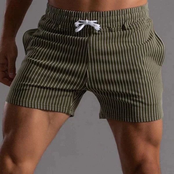 Men's Striped Cotton Swim Shorts