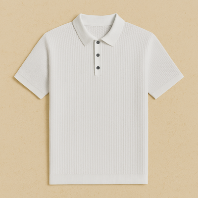 Elegant Knitted Short-Sleeve Polo