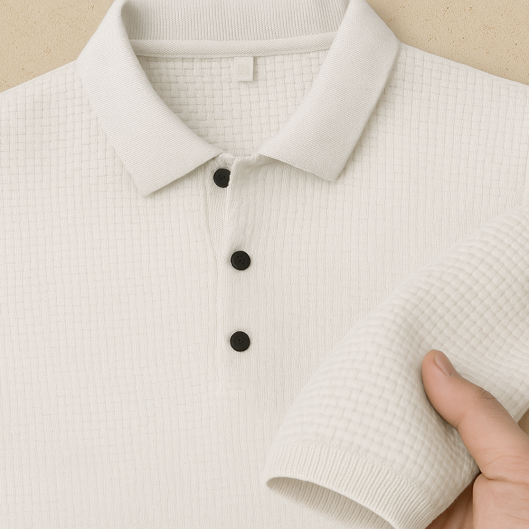 Elegant Knitted Short-Sleeve Polo