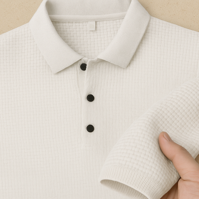 Elegant Knitted Short-Sleeve Polo