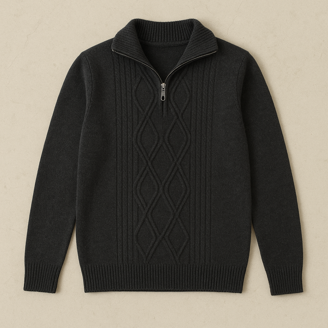Elegant Half-Zip Wool Sweater