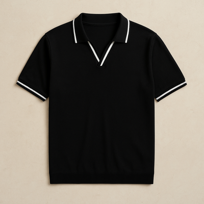Elegant Knit Summer Polo Shirt