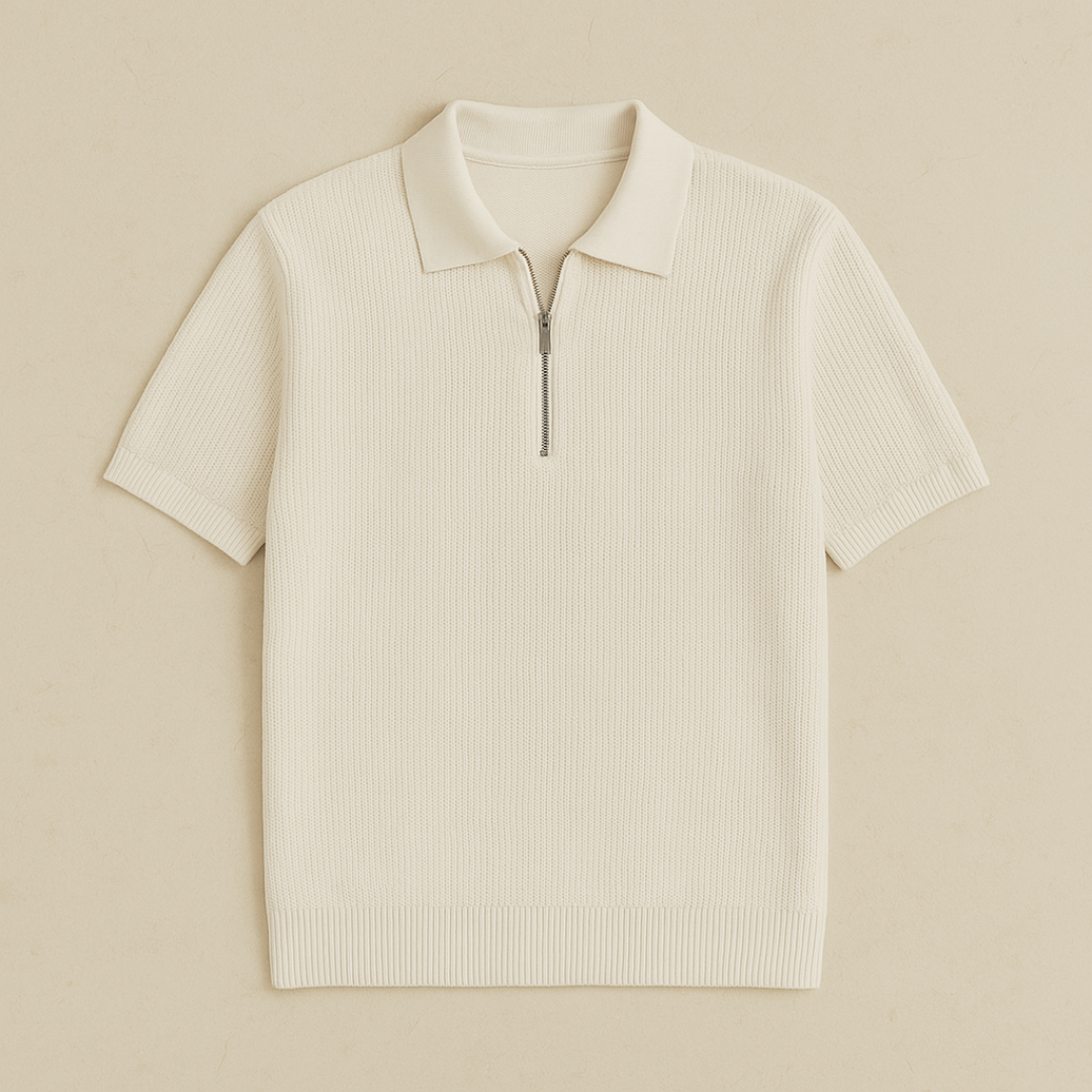 Modern Half-Zip Knit Polo