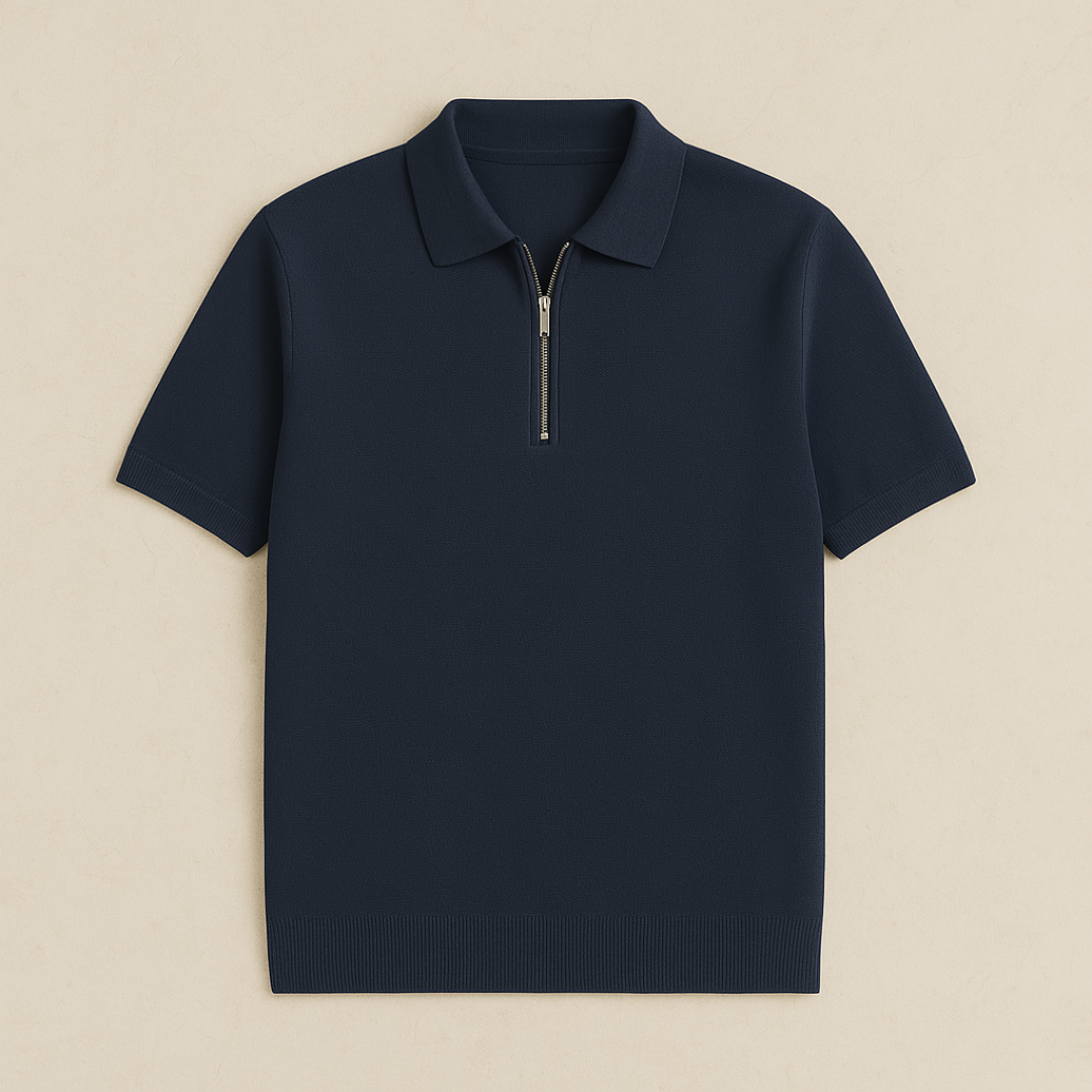Modern Half-Zip Knit Polo