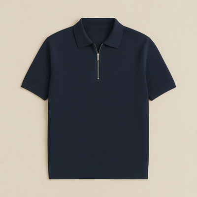 Modern Half-Zip Knit Polo