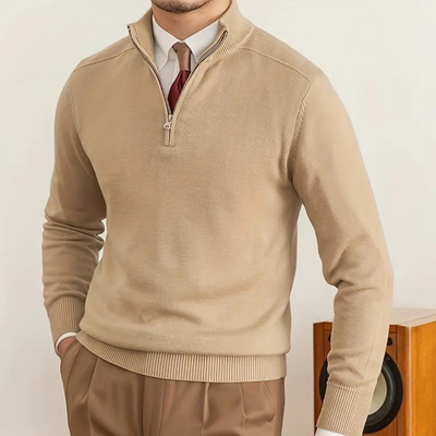 Cotton Half-Zip Sweater for Men