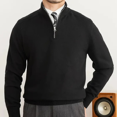 Cotton Half-Zip Sweater for Men