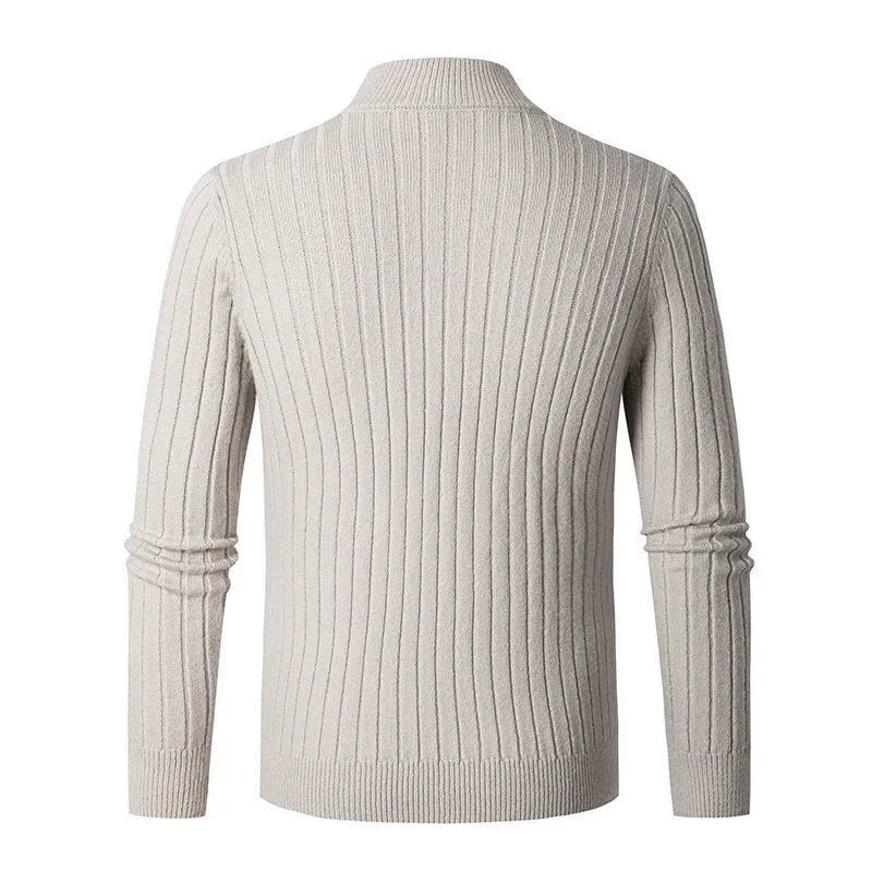 Stripe Cotton Half-Zip Sweater