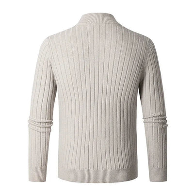 Stripe Cotton Half-Zip Sweater
