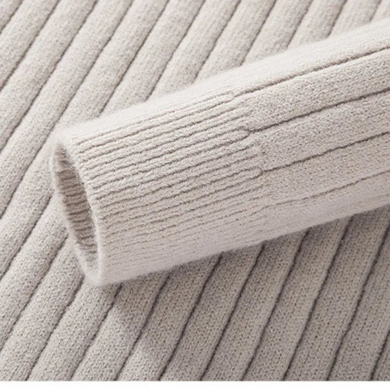 Stripe Cotton Half-Zip Sweater