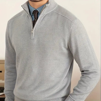 Cotton Half-Zip Sweater for Men