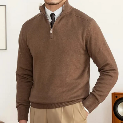 Cotton Half-Zip Sweater for Men