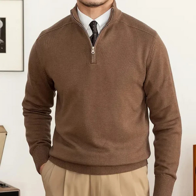 Cotton Half-Zip Sweater for Men