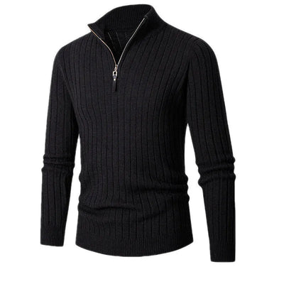 Stripe Cotton Half-Zip Sweater