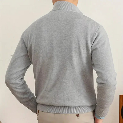 Cotton Half-Zip Sweater for Men
