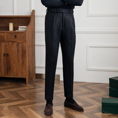 Wool Herringbone Trousers