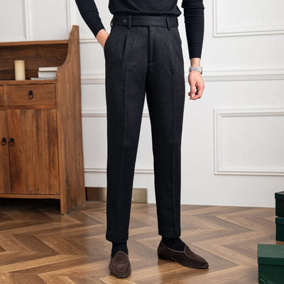 Wool Herringbone Trousers
