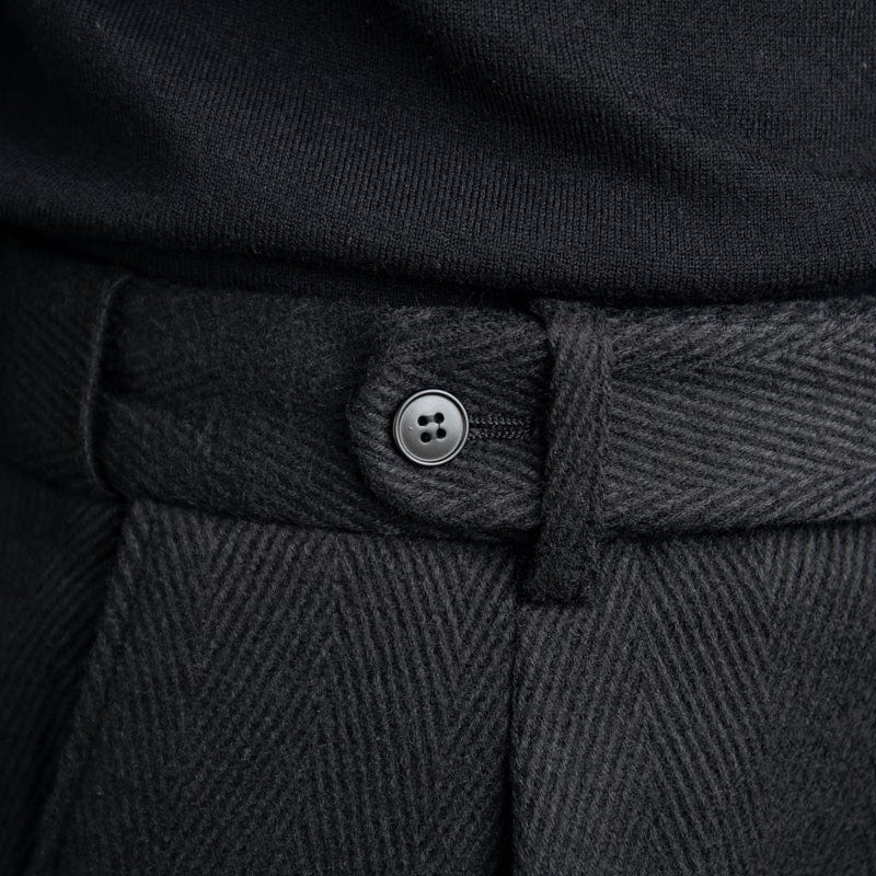 Wool Herringbone Trousers