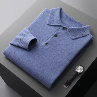 Wool Long-Sleeve Polo Shirt