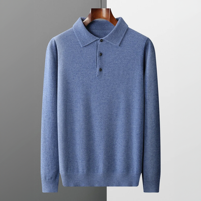 Wool Long-Sleeve Polo Shirt