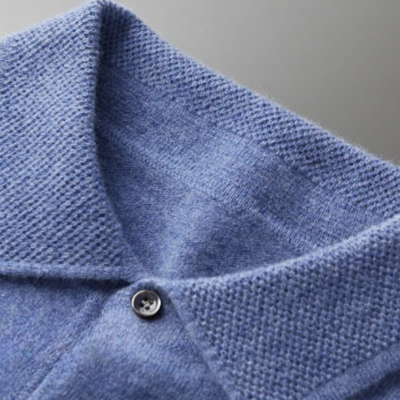 Wool Long-Sleeve Polo Shirt