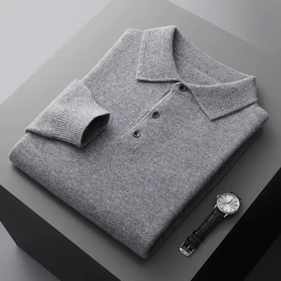 Wool Long-Sleeve Polo Shirt