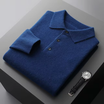 Wool Long-Sleeve Polo Shirt