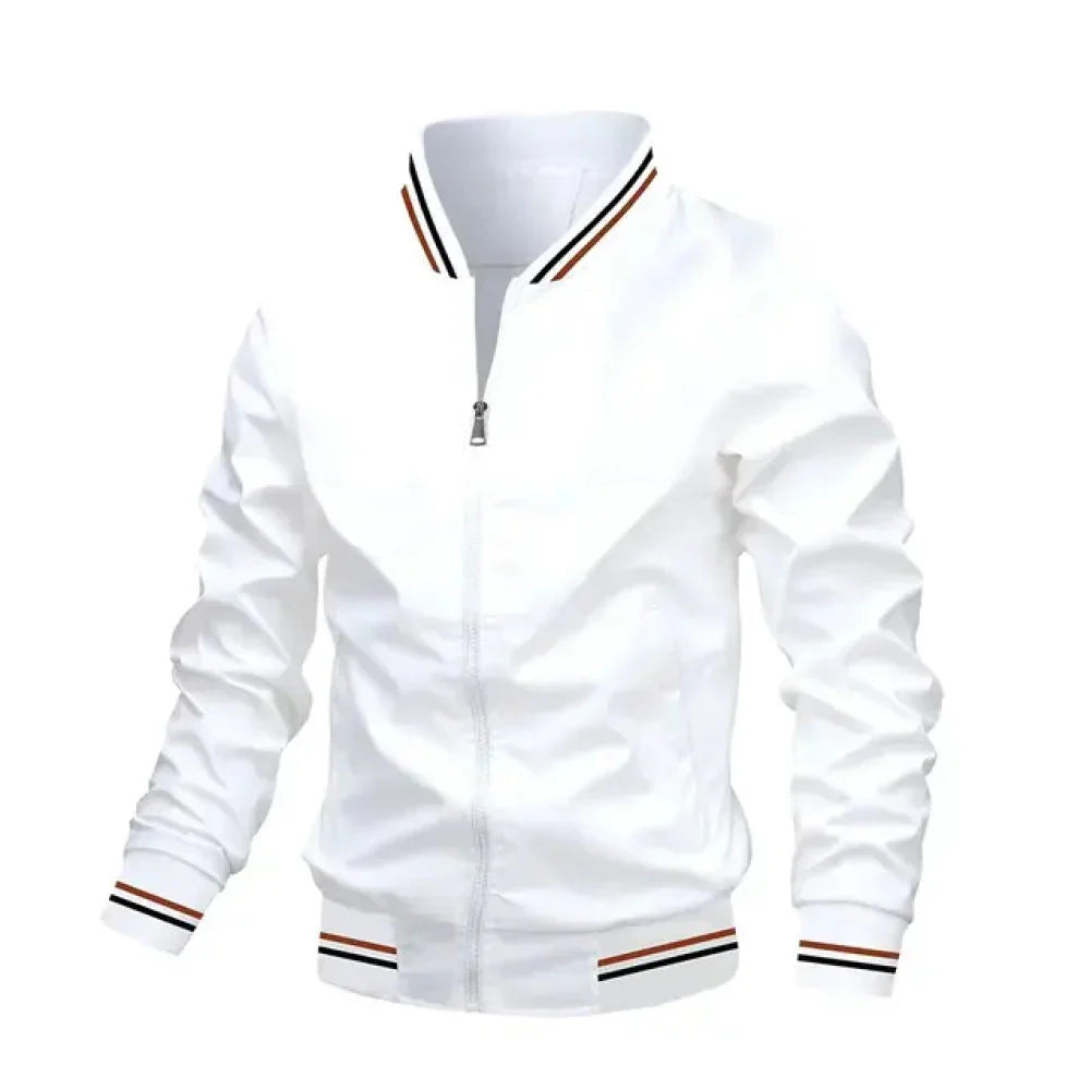 Striped Lightweight Summer Bomber Jacket