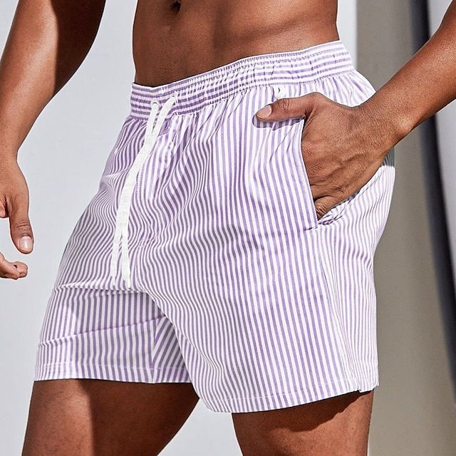 Striped Quick-Dry Men's Swim Shorts