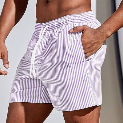 Striped Quick-Dry Men's Swim Shorts