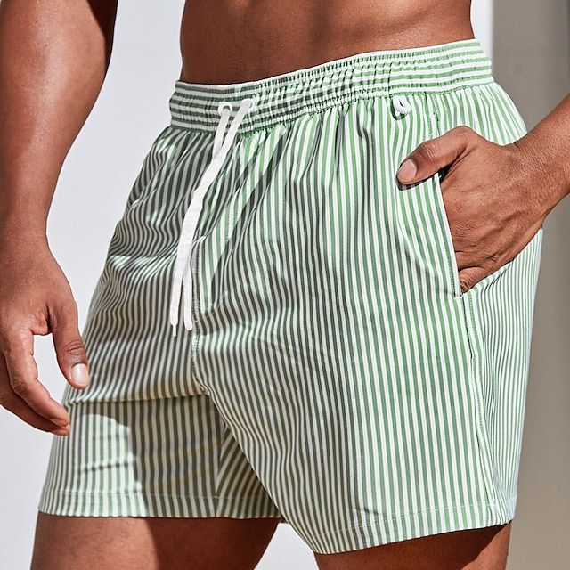 Striped Quick-Dry Men's Swim Shorts