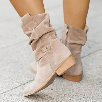Suede Slouchy Ankle Boots for Women