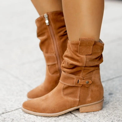 Suede Slouchy Ankle Boots for Women
