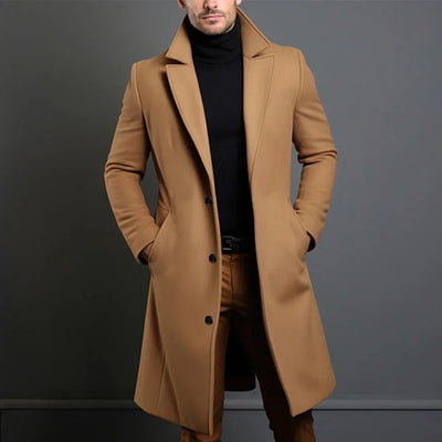 Tailored Classic Wool Overcoat for Men