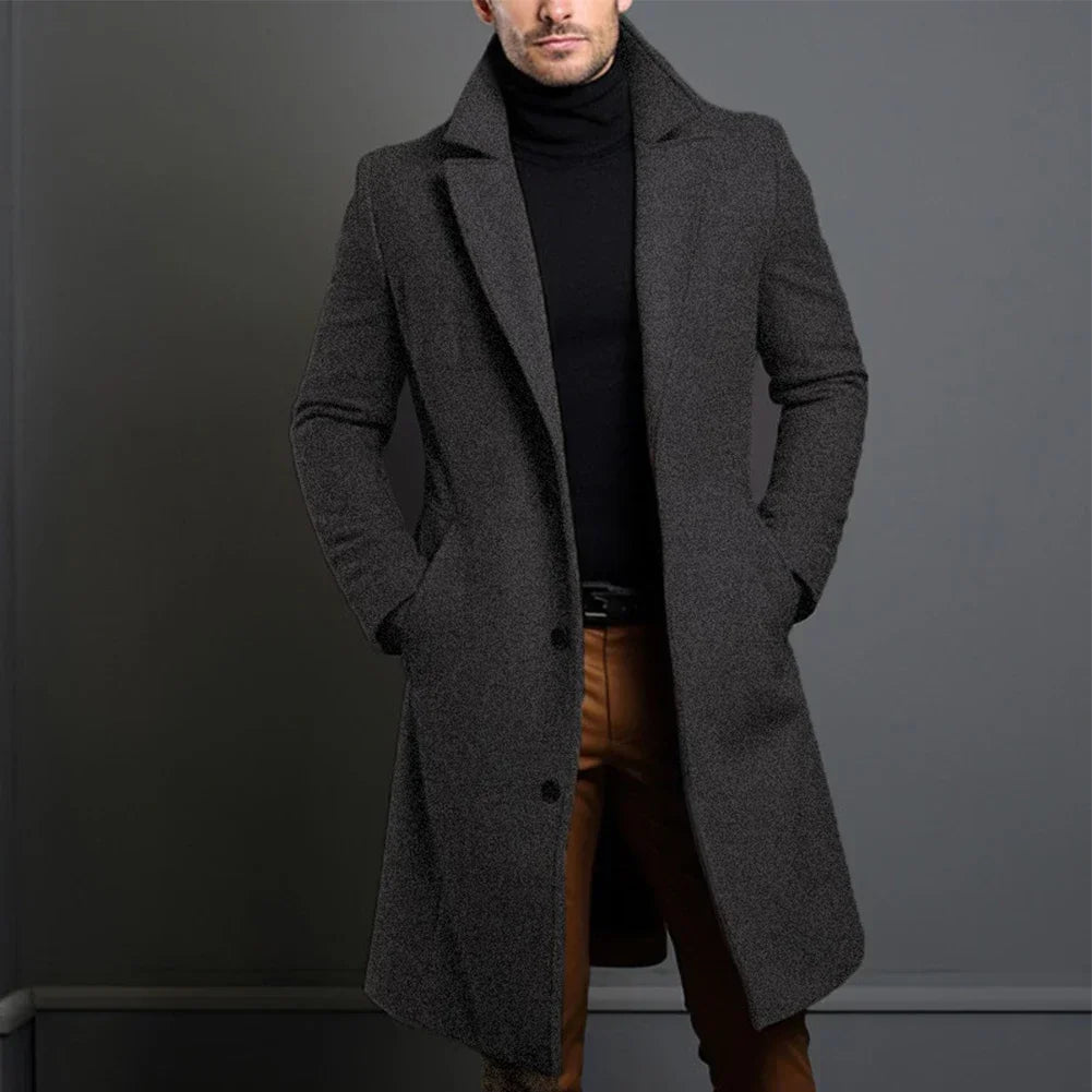Tailored Classic Wool Overcoat for Men