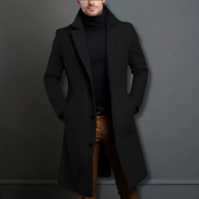 Tailored Classic Wool Overcoat for Men