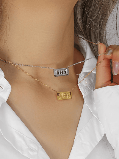 Collier argenté Lucky 11:11
